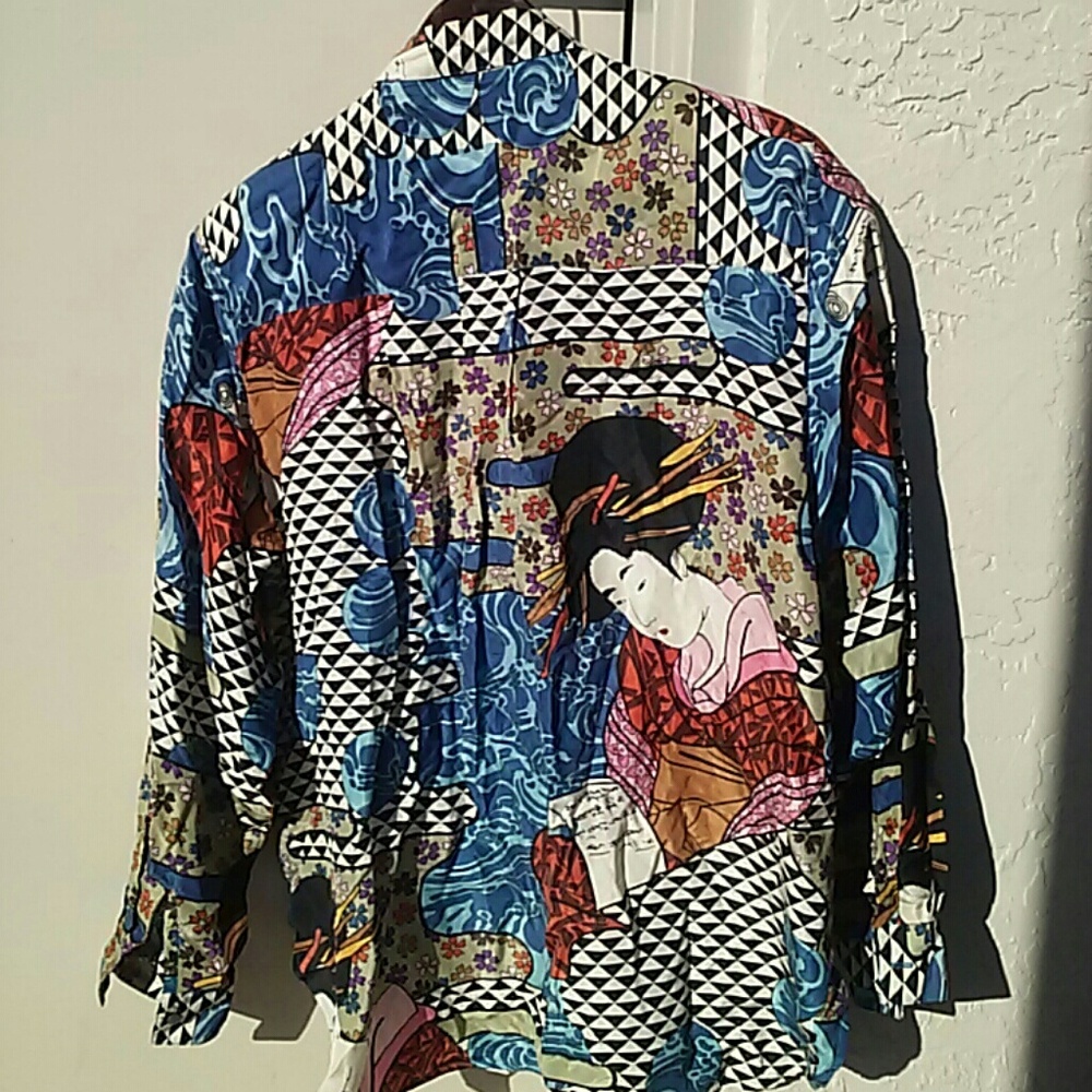 Silk Club unique blouse Med.